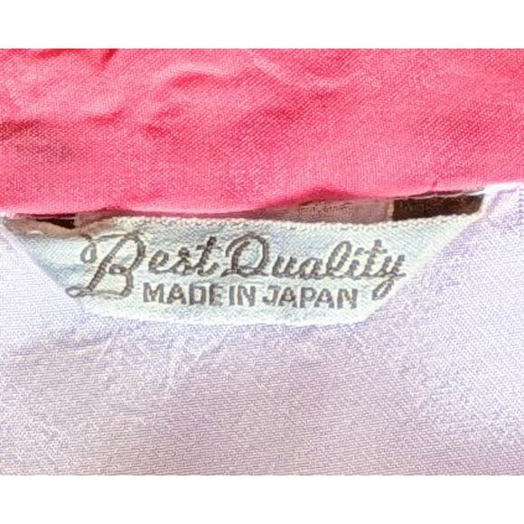 VTG Japanese Kimono OS Pink White Silky Embroidered Chrysanthemums Florals Birds - Picture 11 of 12